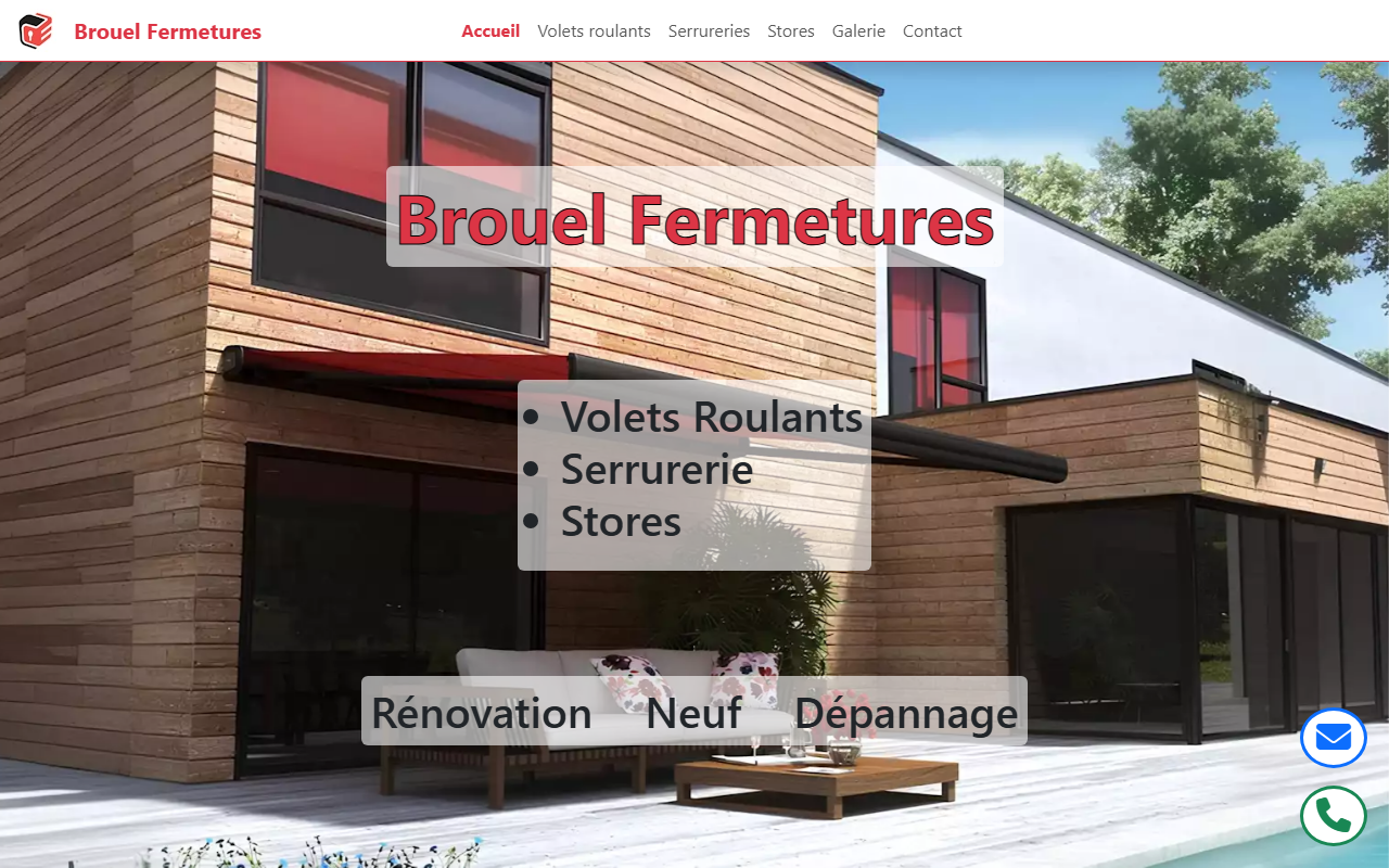 Capture d'écran — Brouel Fermetures